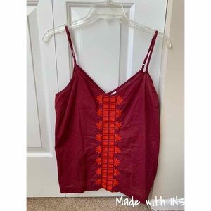 Maroon and orange tank top